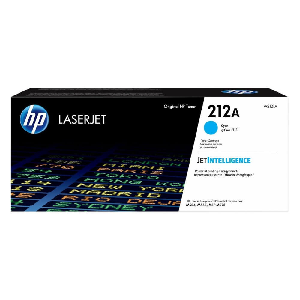 Оригинальный лазерный картридж HP 212A W2121A для HP Color LaserJet Enterprise M554/ M555/ M578, голубой, 4500 страниц