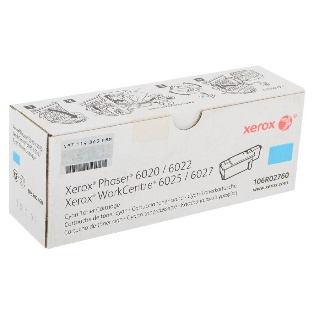 Оригинальный тонер-картридж Xerox 106R02760 (1000 стр., голубой)
