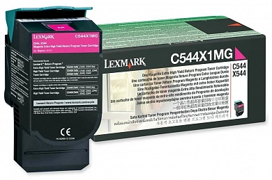 КАРТРИДЖ LEXMARK C544X1MG ДЛЯ LEXMARK C540, C543, C544, X543, X544 MAGENTA EXTRA HIGH YIELD RETURN PROGRAM