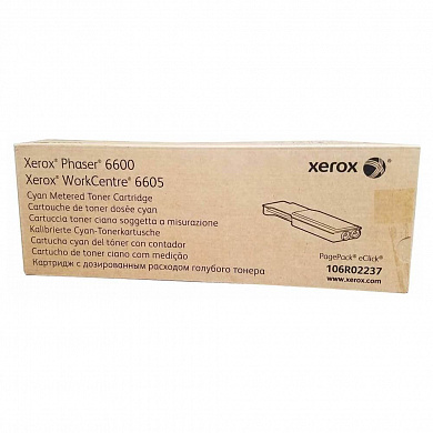 Оригинальный картридж Xerox 106R02237 (Metered)  для Xerox Phaser 6600, WorkCentre 6605, cyan, увеличенный (6000 страниц)