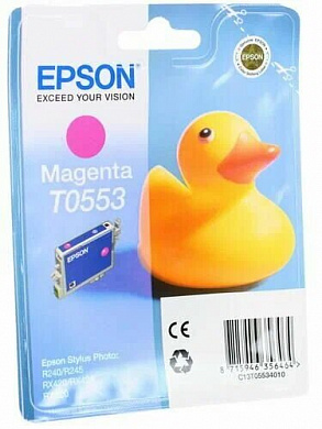Оригинальный картридж Epson T055340  для Epson Stylus Photo R240/245; RX400/420/425/520/540 Magenta (290 стр.)
