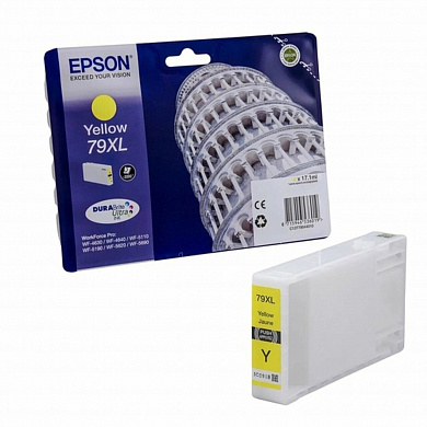 Оригинальный картридж Epson повышенной емкости T7904 (C13T79044010)  для Epson WF-5110DW/ WF-5620DWF желтый (2000 стр.)