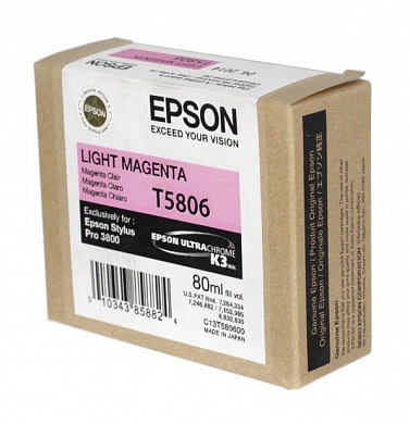 Оригинальный картридж струйный Epson T5806/C13T580600 светло-пурпурный