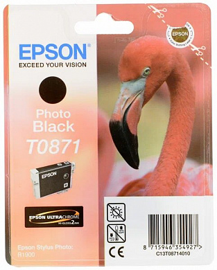 Оригинальный картридж EPSON T08714010 (C13T08714010) Stylus Photo R1900 Photo Black (Ultra Chrome 2 Ink)
