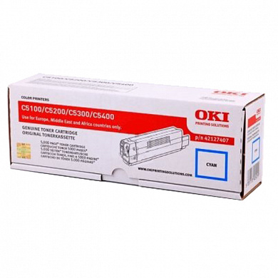 Оригинальный картридж лазерный OKI 42127490 / 42127407 голубой 5000 стр
