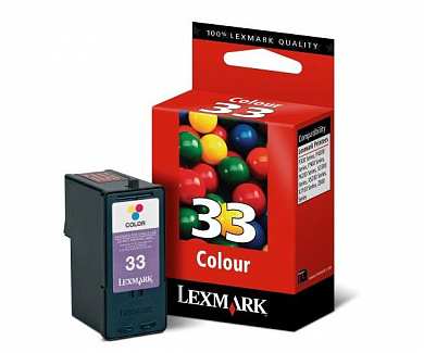 Оригинальный картридж струйный Lexmark 33  18CX033E  цветной 190 стр