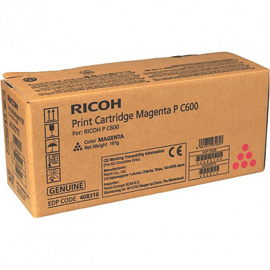 Оригинальный картридж лазерный Ricoh P C600 / 408316 пурпурный 12000 стр