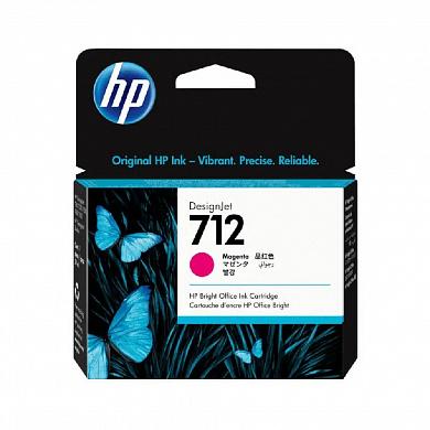 Оригинальный струйный картридж HP №712 3ED68A для HP DesignJet T210/ T230/ T250/ T630/ T650/ HP DesignJet Studio, пурпурный, 29 мл.