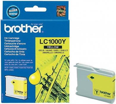 Оригинальный картридж BROTHER LC1000Y (400 стр., желтый)