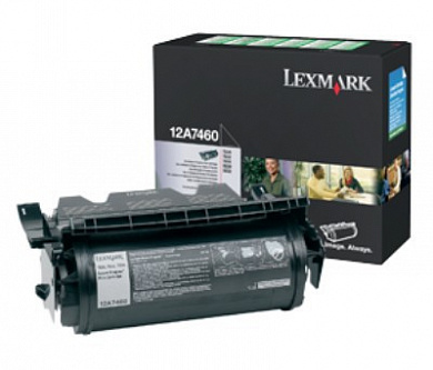 Оригинальный лазерный картридж  Lexmark 12A7460  ресурс печати - 5 000 страниц, черный