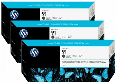 Оригинальный картридж HP C9480A (91,черный матовый 3 шт)