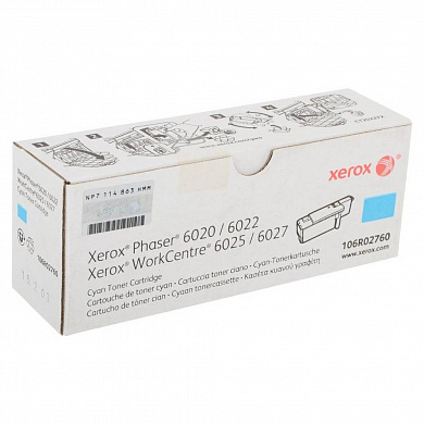 Оригинальный тонер-картридж Xerox 106R02760 (1000 стр., голубой)