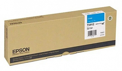 Оригинальный картридж струйный Epson T5912/C13T591200 голубой 700 мл