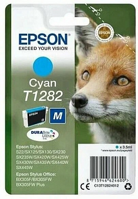 Картридж Epson T1282 (C13T12824012) голубой для Epson Stylus S22/ SX125/ 420w/ 425w; Stylus Office BX305F/ 305FW