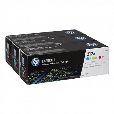 Оригинальный картридж  HP CF440AM (312a) (3 шт желтый, голубой, пурпурный)