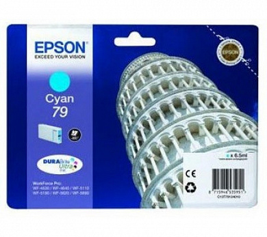 Оригинальный картридж Epson T7912 (C13T79124010)  для Epson WF-5110DW/ WF-5620DWF голубой (800 стр.)